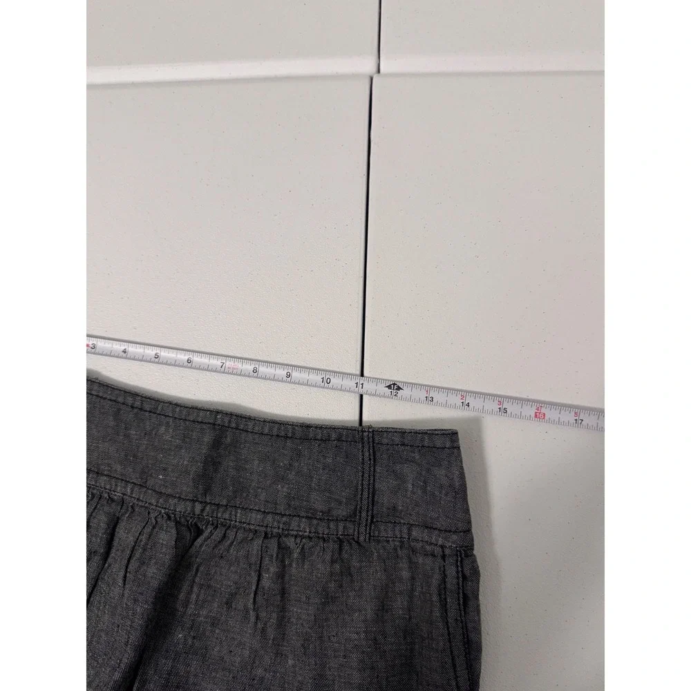 Banana Republic Charcoal Gray 100% Linen Mini Skirt‎ Size 4 m3